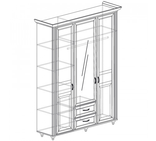 Трехдверный шкаф для одежды Ралли 863